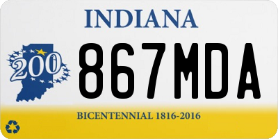 IN license plate 867MDA