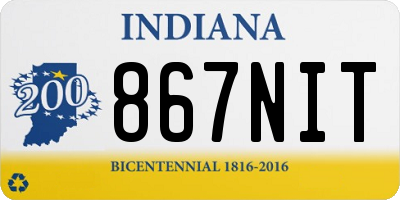 IN license plate 867NIT
