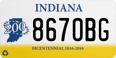 IN license plate 867OBG
