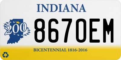 IN license plate 867OEM
