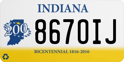 IN license plate 867OIJ