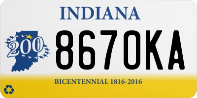 IN license plate 867OKA