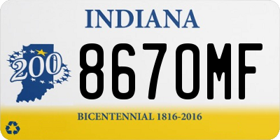 IN license plate 867OMF