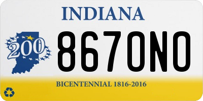 IN license plate 867ONO