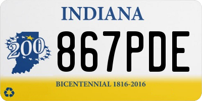 IN license plate 867PDE