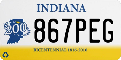 IN license plate 867PEG