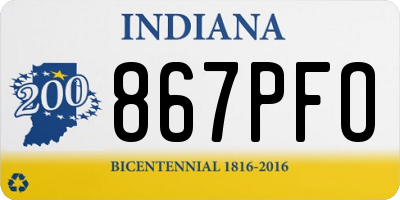 IN license plate 867PFO