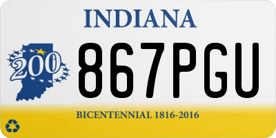 IN license plate 867PGU