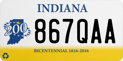 IN license plate 867QAA