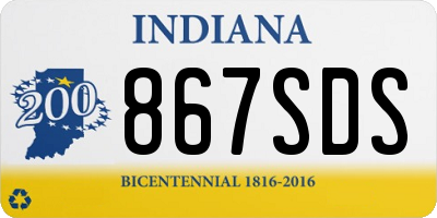 IN license plate 867SDS