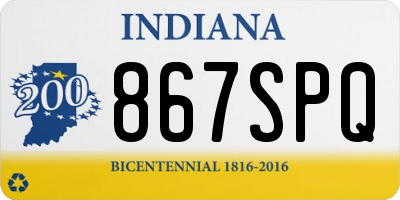 IN license plate 867SPQ