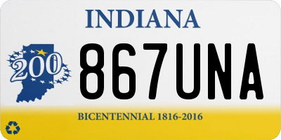 IN license plate 867UNA