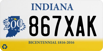 IN license plate 867XAK