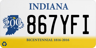 IN license plate 867YFI