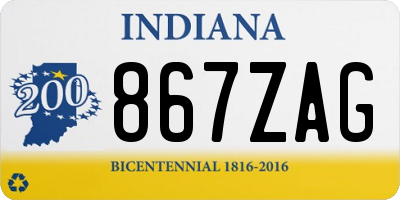 IN license plate 867ZAG