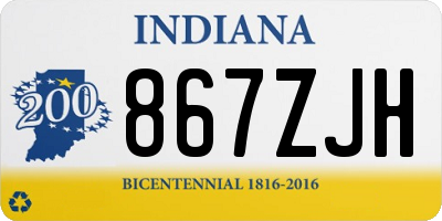 IN license plate 867ZJH