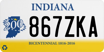 IN license plate 867ZKA