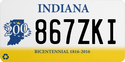 IN license plate 867ZKI
