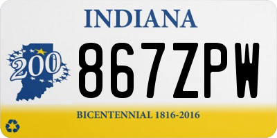 IN license plate 867ZPW