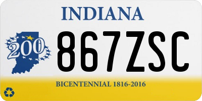 IN license plate 867ZSC