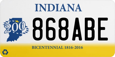 IN license plate 868ABE