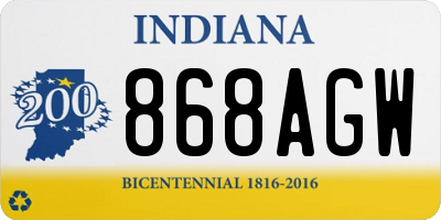 IN license plate 868AGW