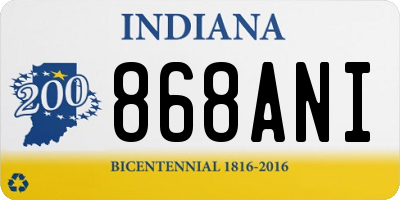 IN license plate 868ANI