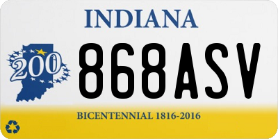 IN license plate 868ASV