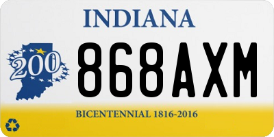 IN license plate 868AXM