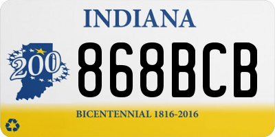 IN license plate 868BCB