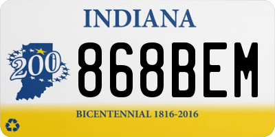 IN license plate 868BEM