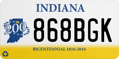 IN license plate 868BGK