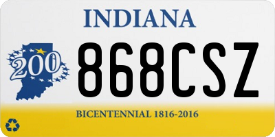 IN license plate 868CSZ