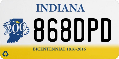 IN license plate 868DPD