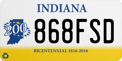 IN license plate 868FSD
