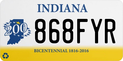 IN license plate 868FYR