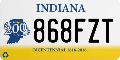 IN license plate 868FZT