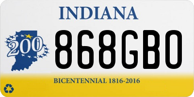 IN license plate 868GBO