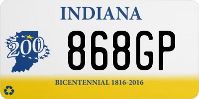 IN license plate 868GP