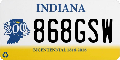IN license plate 868GSW