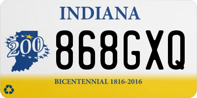 IN license plate 868GXQ