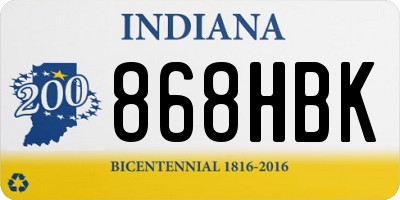 IN license plate 868HBK