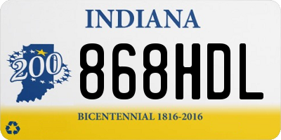 IN license plate 868HDL