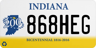 IN license plate 868HEG