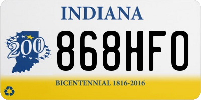 IN license plate 868HFO