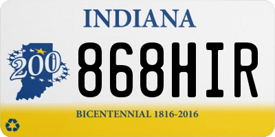 IN license plate 868HIR
