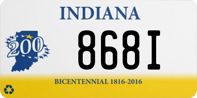 IN license plate 868I