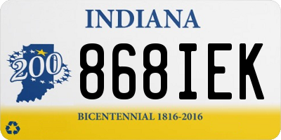 IN license plate 868IEK