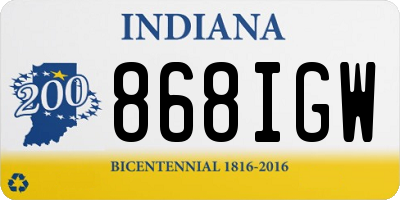IN license plate 868IGW