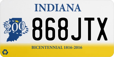 IN license plate 868JTX
